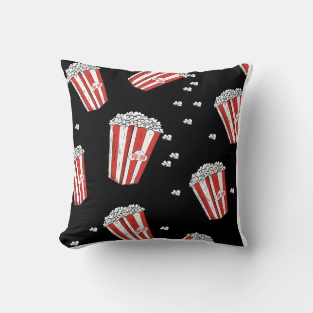 Falling Popcorn Pattern Throw Pillow (Front)