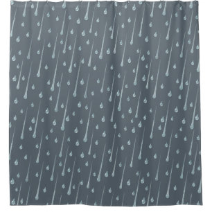 Falling Raindrops Cute Rainy Day Dark Grey