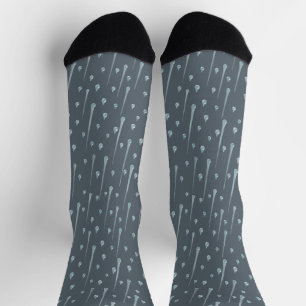 Falling Raindrops Cute Rainy Day Dark Grey Socks
