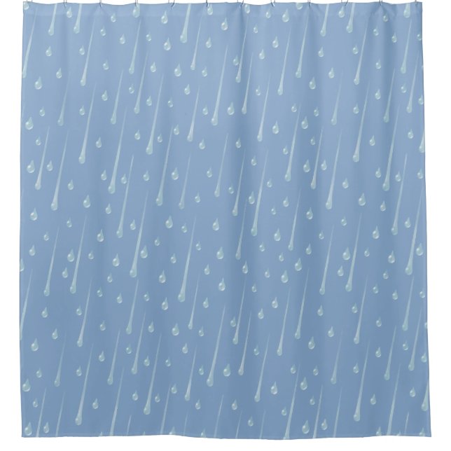 Falling Raindrops Cute Rainy Day Dusky Blue (Front)
