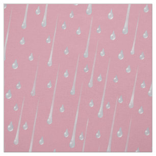 Falling Raindrops Cute Rainy Day Dusky Pink Fabric