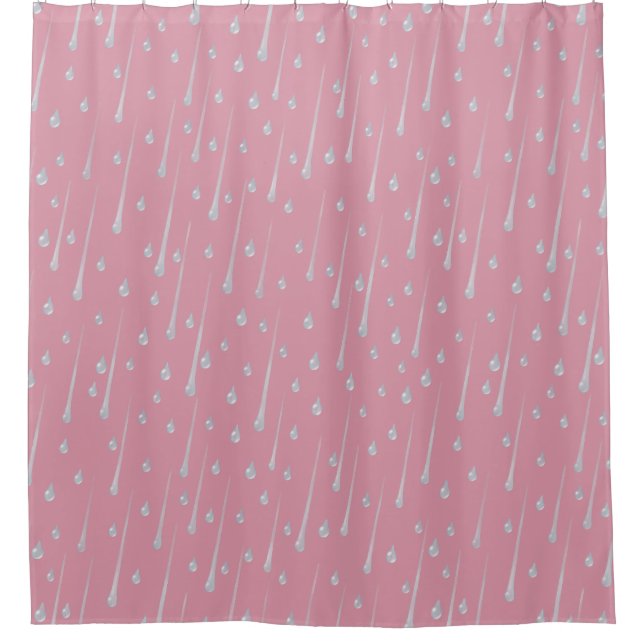 Falling Raindrops Cute Rainy Day Rose Pink (Front)