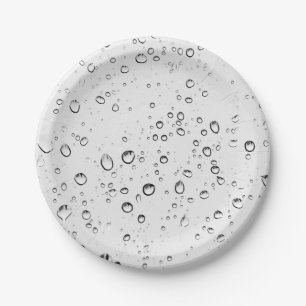 Falling Raindrops Paper Plate
