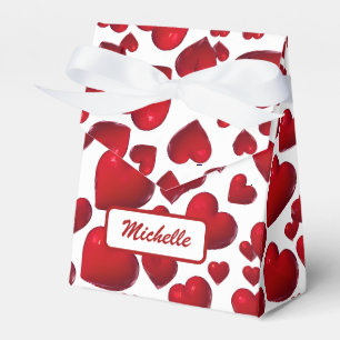 Falling Red Hearts Valentine Pattern Favor Box