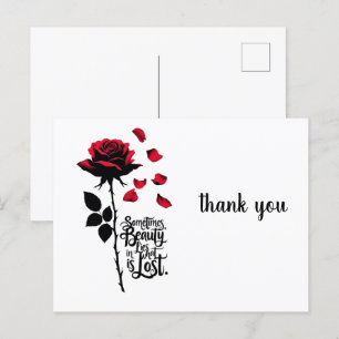 falling rose postcard