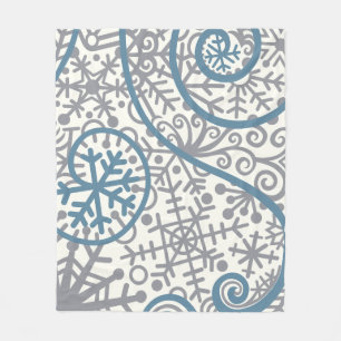Falling Snowflakes Blizzard Fleece Blanket