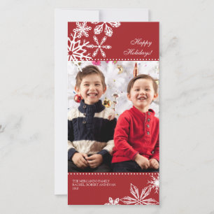 Falling Snowflakes Holiday Photo Card