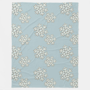 Falling Snowflakes Pattern Fleece Blanket