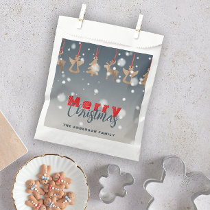 Falling Snowflakes Wooden Ornaments Christmas Favour Bag