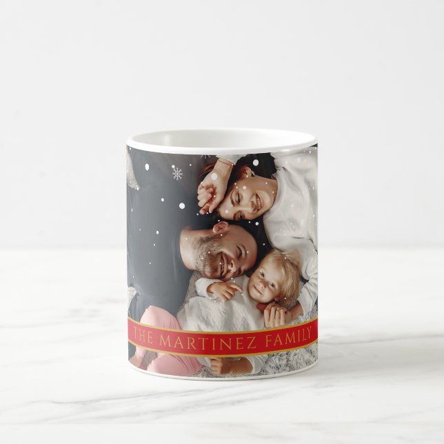 Falling snowflakes Your Photo and Name Coffee Mug (Center)