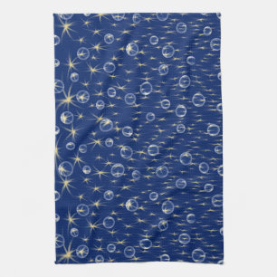 Falling Stars and Bubbles Kitchen Towel