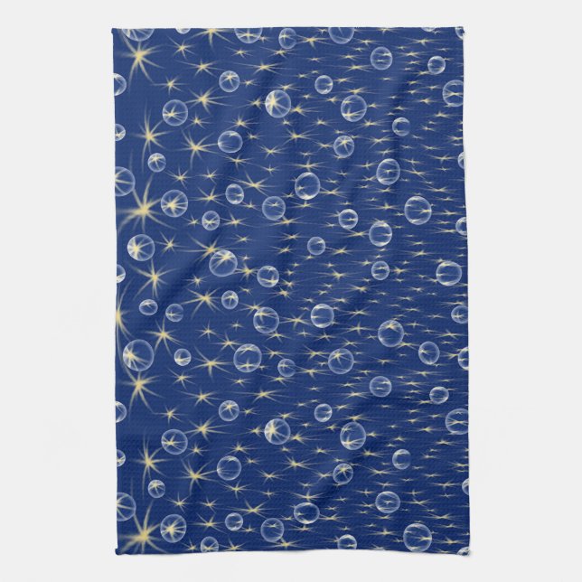 Falling Stars and Bubbles Kitchen Towel (Vertical)
