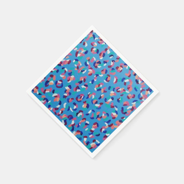Falling Stars Blue Abstract Napkin (Corner)