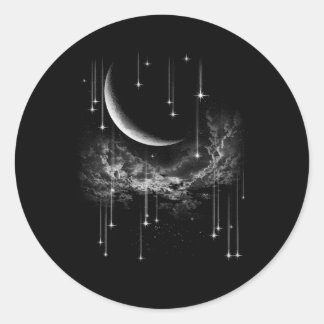 Falling Stars Classic Round Sticker