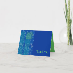 FALLING STARS & SQUARES Folded Thank You Card