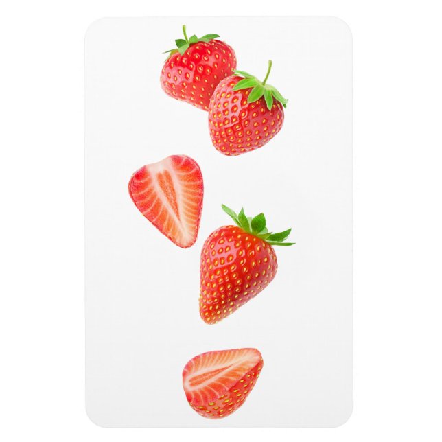 Falling strawberries magnet (Vertical)