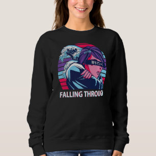 Falling Through Vaporwave Aesthetic Japanese E Gir Sweatshirt