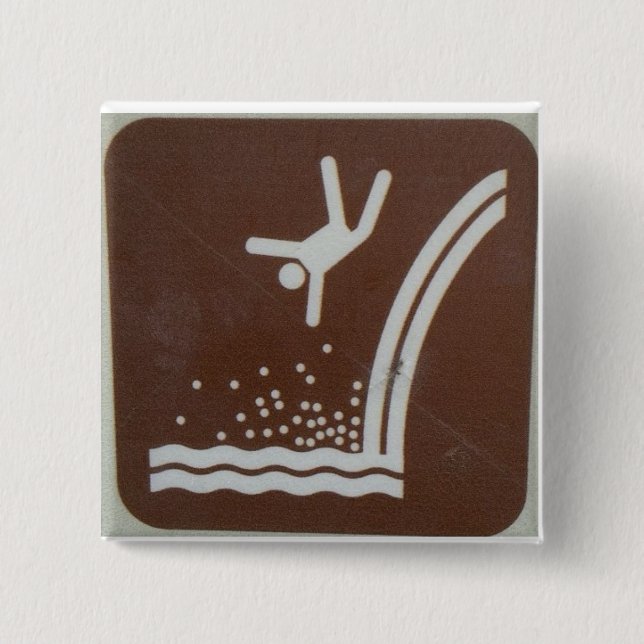 Falling waterfall hiker pin (Front)