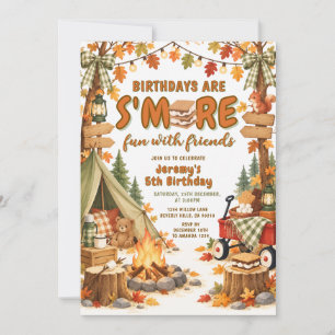 Falll Smore Fun With Friends Birthday Marshmallow Invitation