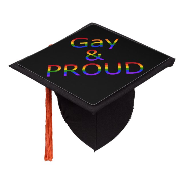 Fallln Gay and Proud Graduation Cap Topper (Angled)