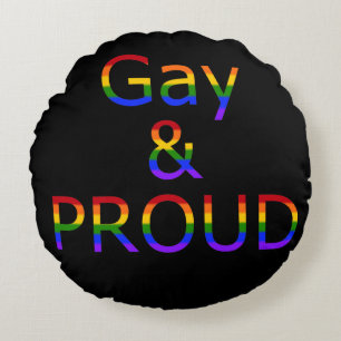 Fallln Gay and Proud Round Pillow