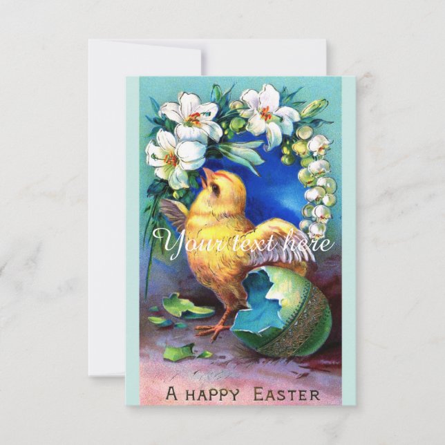 Falln A Happy Easter Chick Invitation (Front)