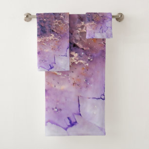 Falln Amethyst Geode Bath Towel Set