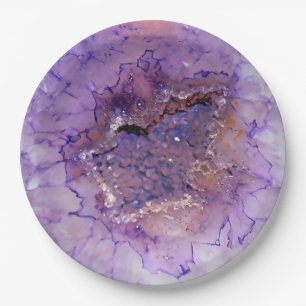 Falln Amethyst Geode Paper Plate