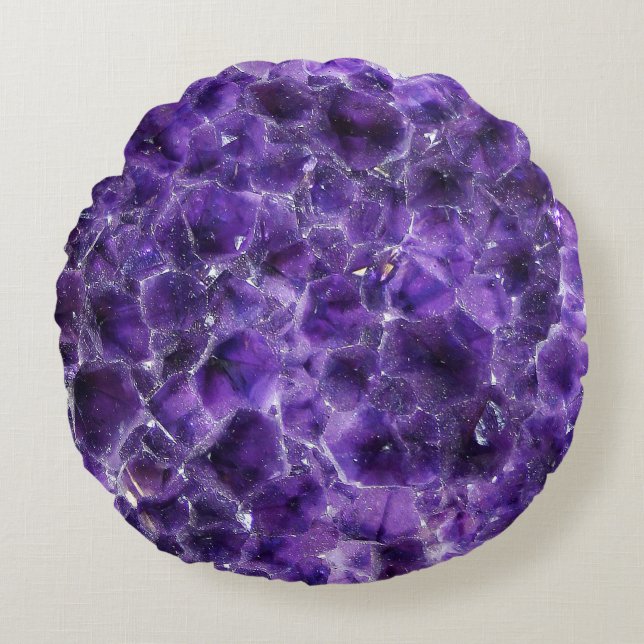 Falln Amethyst Peaks Round Pillow (Front)