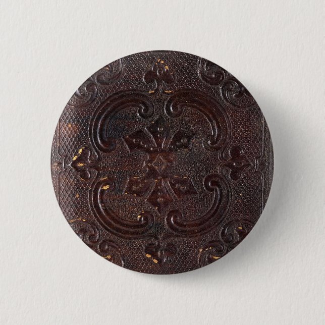 Falln Ancient Leather Book 2 Inch Round Button (Front)