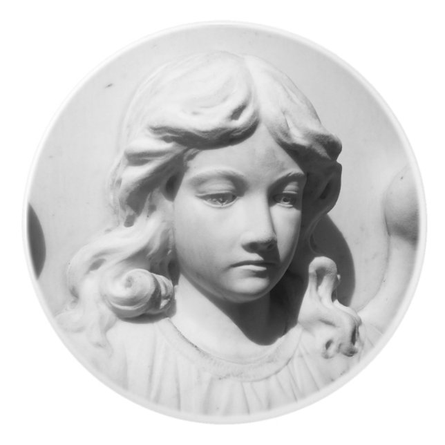 Falln Angel in Mourning Ceramic Knob (Front)