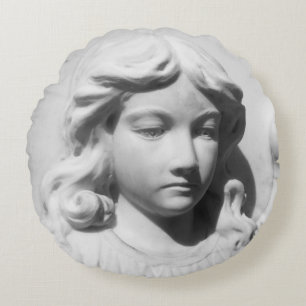 Falln Angel in Mourning Round Pillow