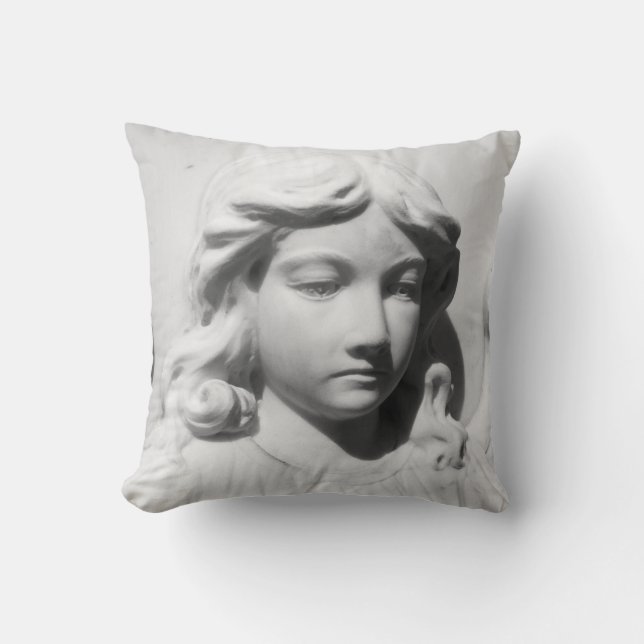 Falln Angel in Mourning Throw Pillow (Front)