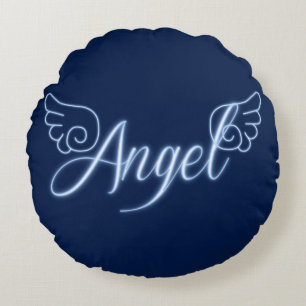 Falln Angel With Wings Round Pillow