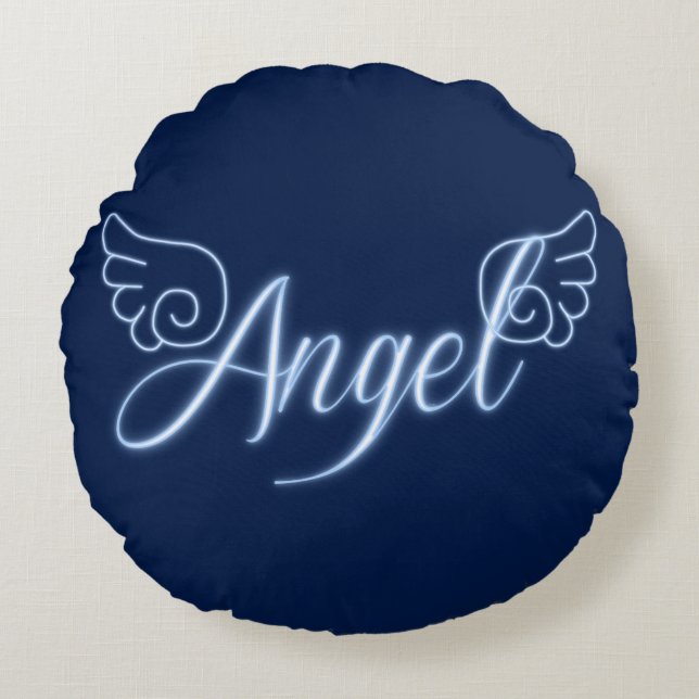 Falln Angel With Wings Round Pillow (Front)