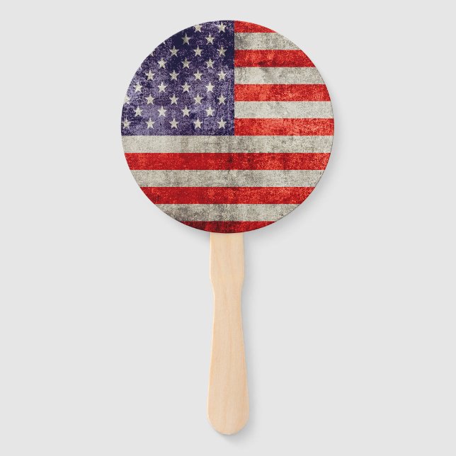 Falln Antique American Flag Hand Fan (Front)