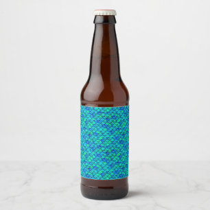 Falln Aqua Blue Scales Beer Bottle Label