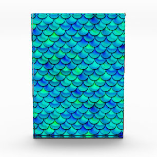 Falln Aqua Blue Scales Photo Block