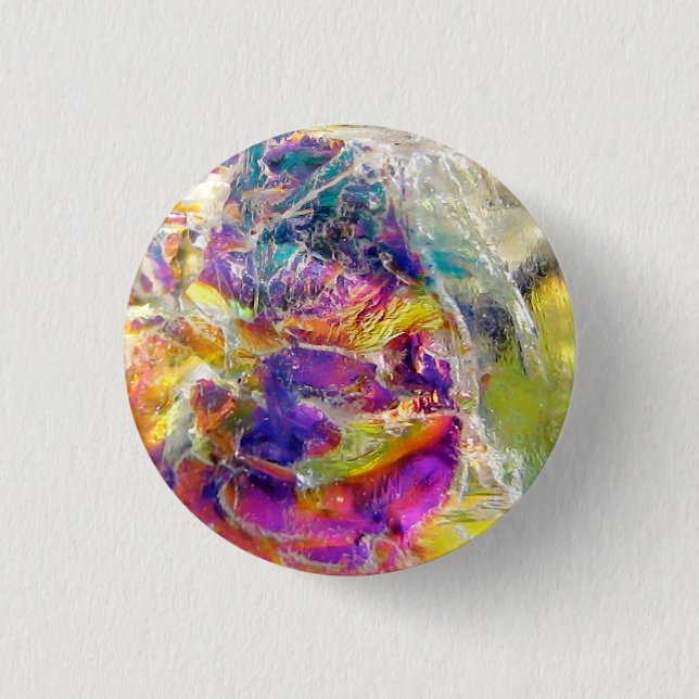 Falln Aura Crystal 1 Inch Round Button (Front)