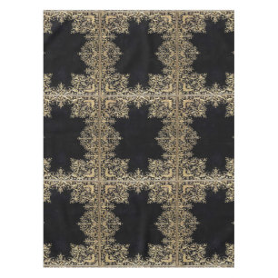 Falln Black And Gold Filigree Tablecloth