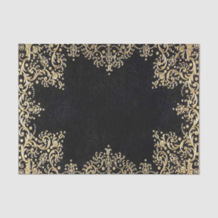 Falln Black And Gold Filigree Tissue Paper