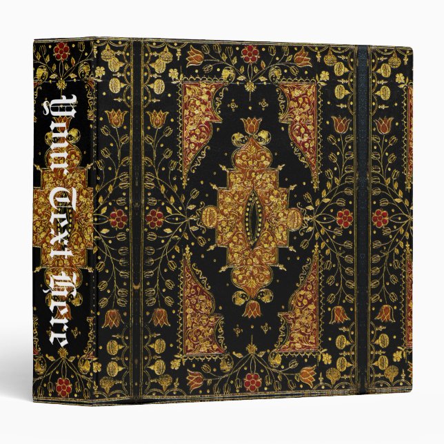 Falln Black and Gold Floral Book Binder (Front/Spine)