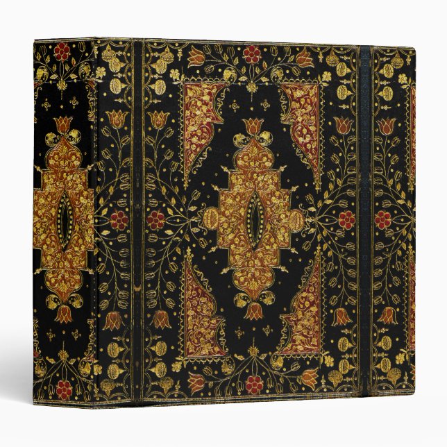 Falln Black and Gold Floral Book Binder (Front/Spine)