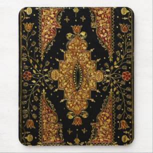 Falln Black and Gold Floral Mouse Pad