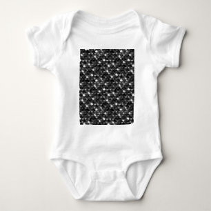 Falln Black and White Scales Baby Bodysuit