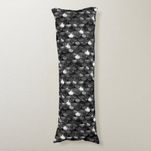 Falln Black and White Scales Body Pillow