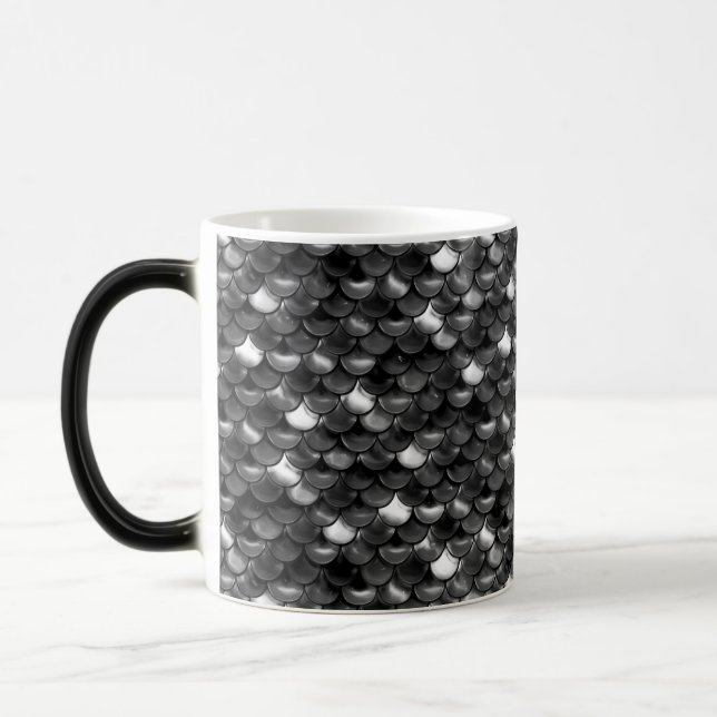 Falln Black and White Scales Magic Mug (Left)