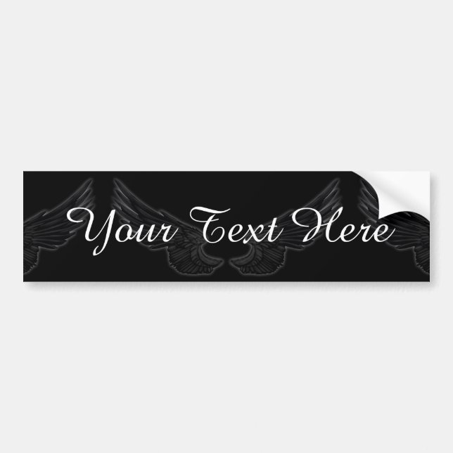 Falln Black Angel Wings Bumper Sticker (Front)