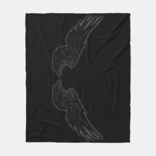 Falln Black Angel Wings Fleece Blanket