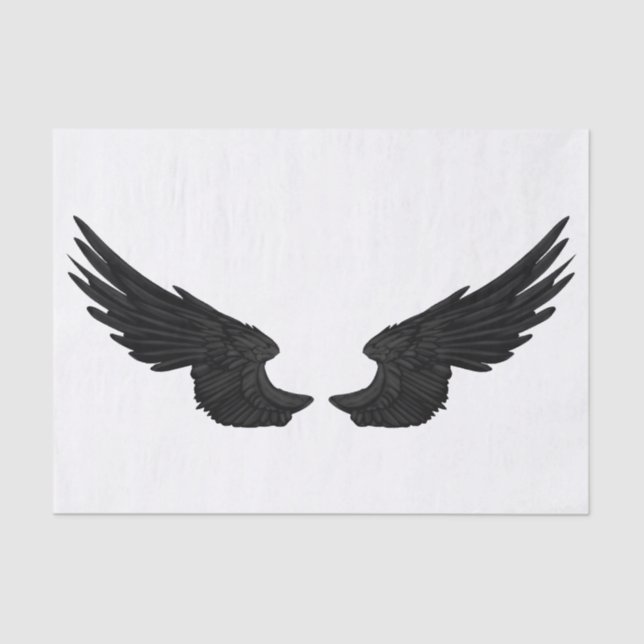 Falln Black Angel Wings Tissue Paper (Front)